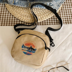 Harajuku Casual Small Crossbody Bag Women Canvas Shoulder Purse