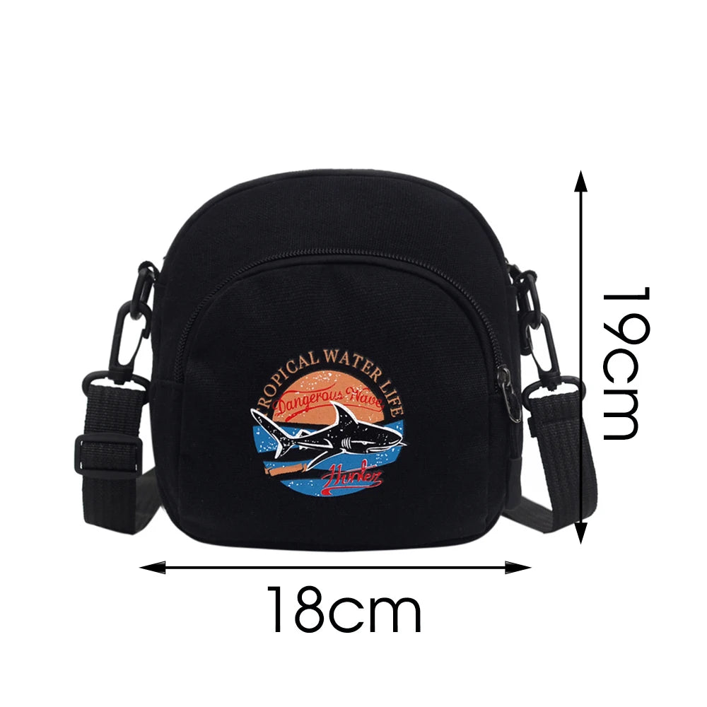 Harajuku Casual Small Crossbody Bag Women Canvas Shoulder Purse