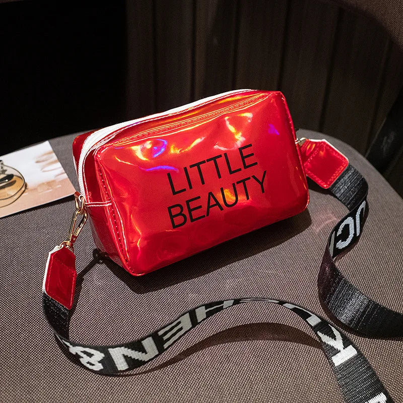 Women Laser Crossbody Bag Messenger Shoulder Bag PVC Jelly Small Tote Messenger