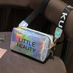 Women Laser Crossbody Bag Messenger Shoulder Bag PVC Jelly Small Tote Messenger