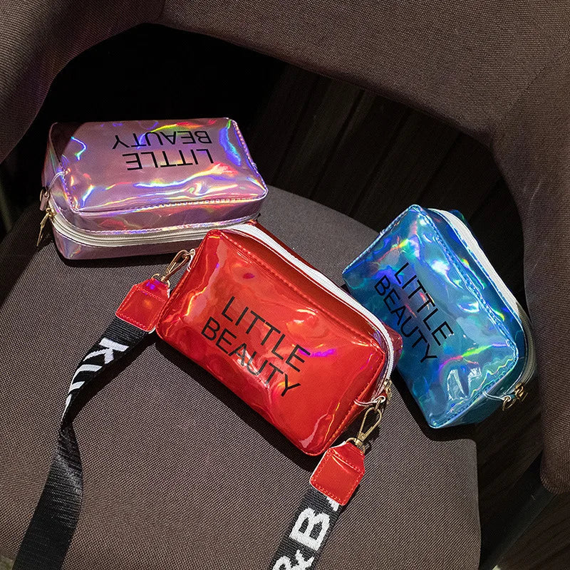 Mini Laser Crossbody Bag PVC Jelly Small Tote Messenger Candy Color