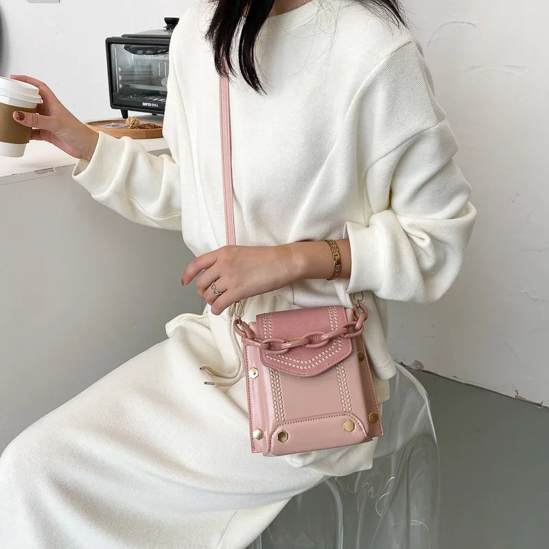 Mini Women PU Leather Shoulder Bag Flap Messenger Wallet Chain Small