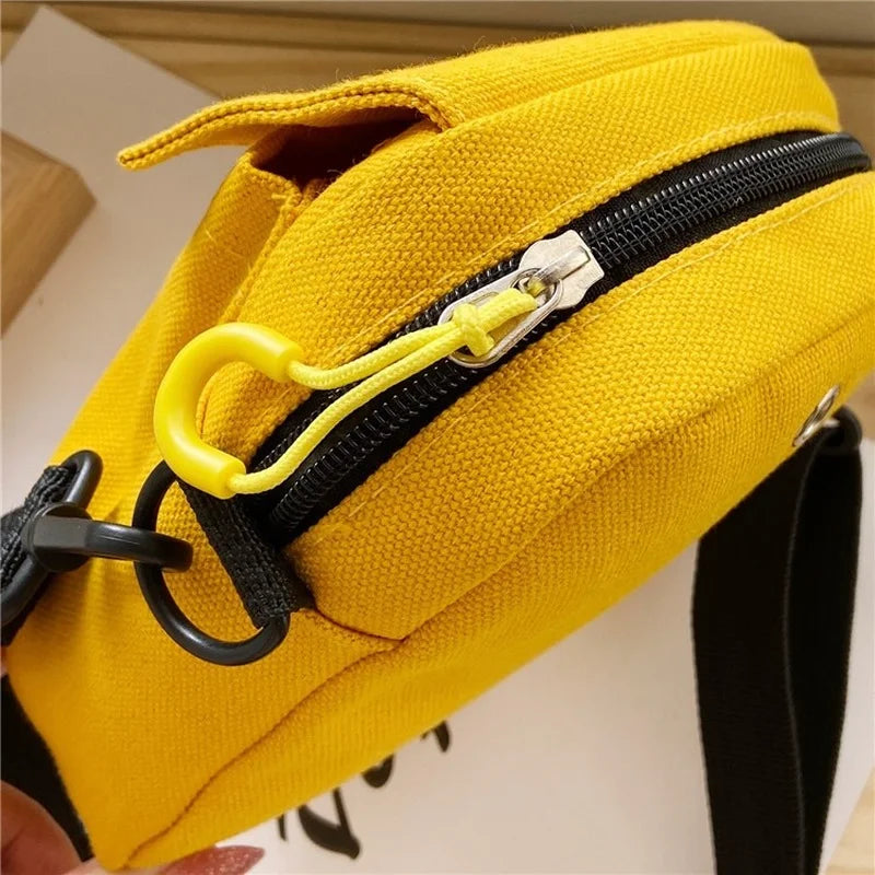 Canvas Cross Body Bag Small Shell Mobile Phone Lady Square Bag
