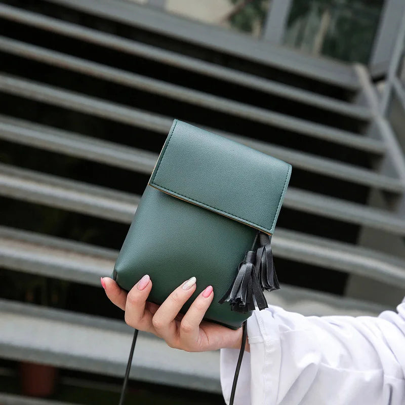 Mini Women Small Shoulder Bag with Tassel Girls Messenger Crossbody Bag