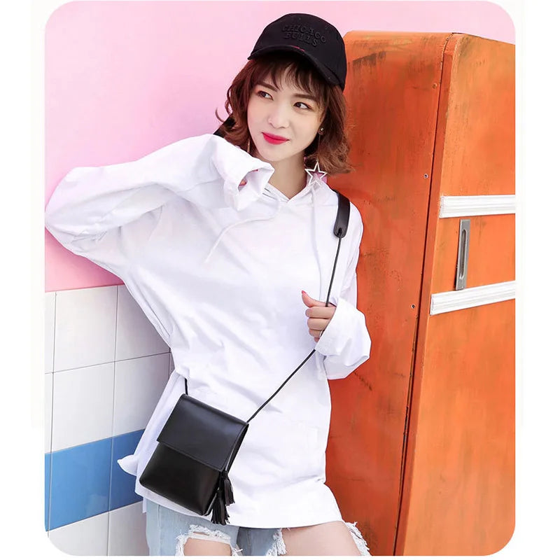 Mini Women Small Shoulder Bag with Tassel Girls Messenger Crossbody Bag