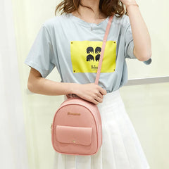 Mini PU Leather Women's Backpack Girl's School Backpacks