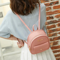 Mini PU Leather Women's Backpack Girls School Backpack