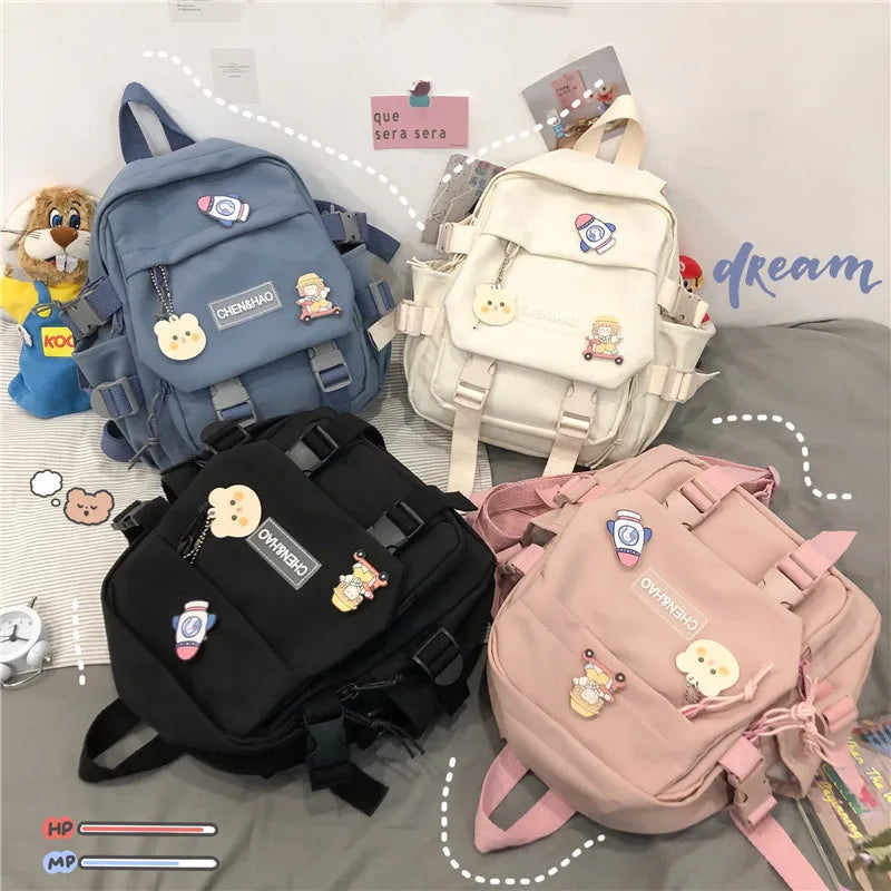 Mini Women's Backpack Purse Waterproof Nylon Bagpack for Teenage Girls Rucksack
