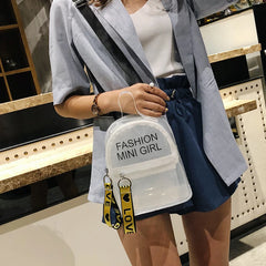 Mini Women's PVC Jelly Backpack Small Shoulder Bag Teen Girls Casual