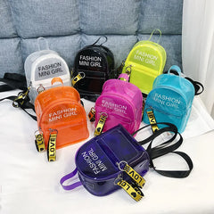 Mini Women's PVC Jelly Backpack Small Shoulder Bag Teen Girls Casual
