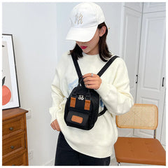Mini Canvas Women's Backpack Small School Bag for Teen Girls