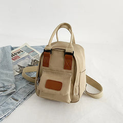 Mini Canvas Women's Backpack Small School Bag for Teen Girls