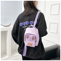 Mini Canvas Women's Backpack Small School Bag for Teen Girls
