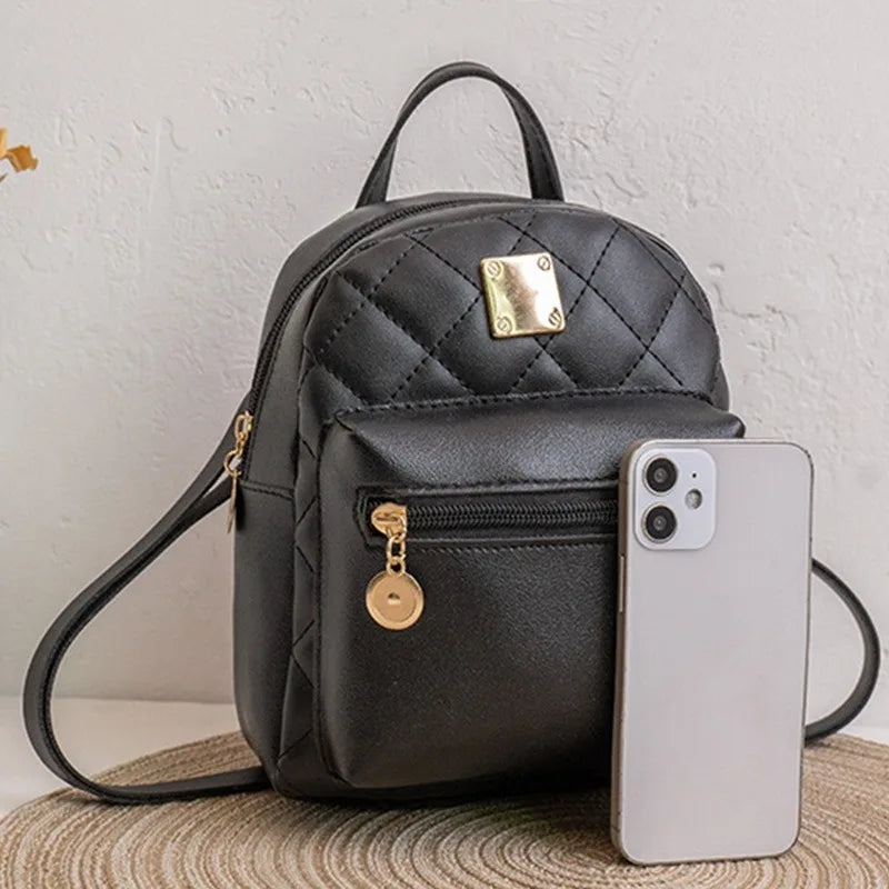 Mini Women's Backpacks PU Leather Small School Bags Rucksack for Teen Girls