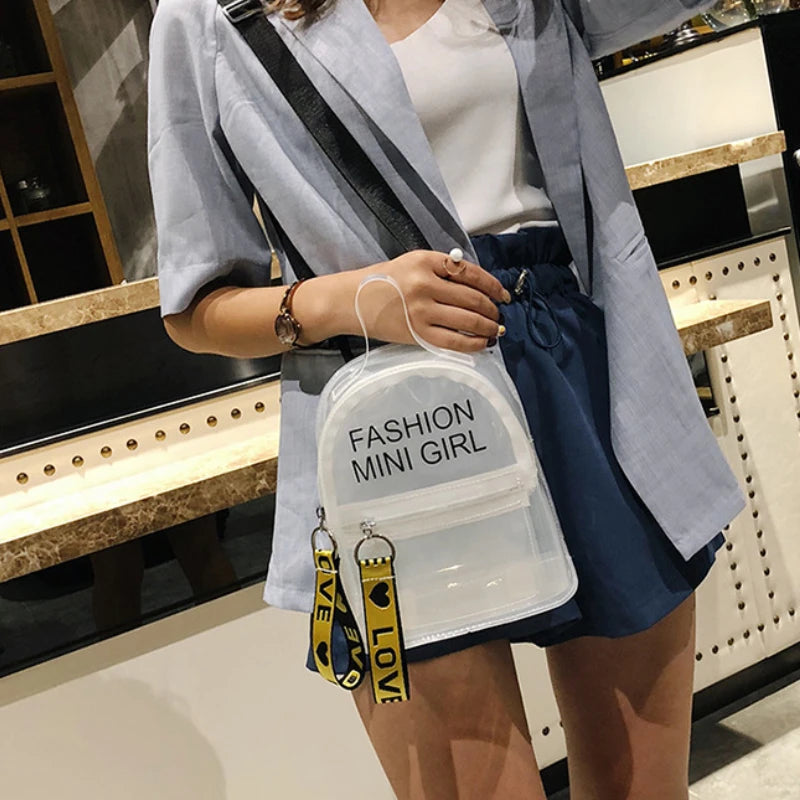 Mini Women's PVC Jelly Backpack Small Shoulder Bag