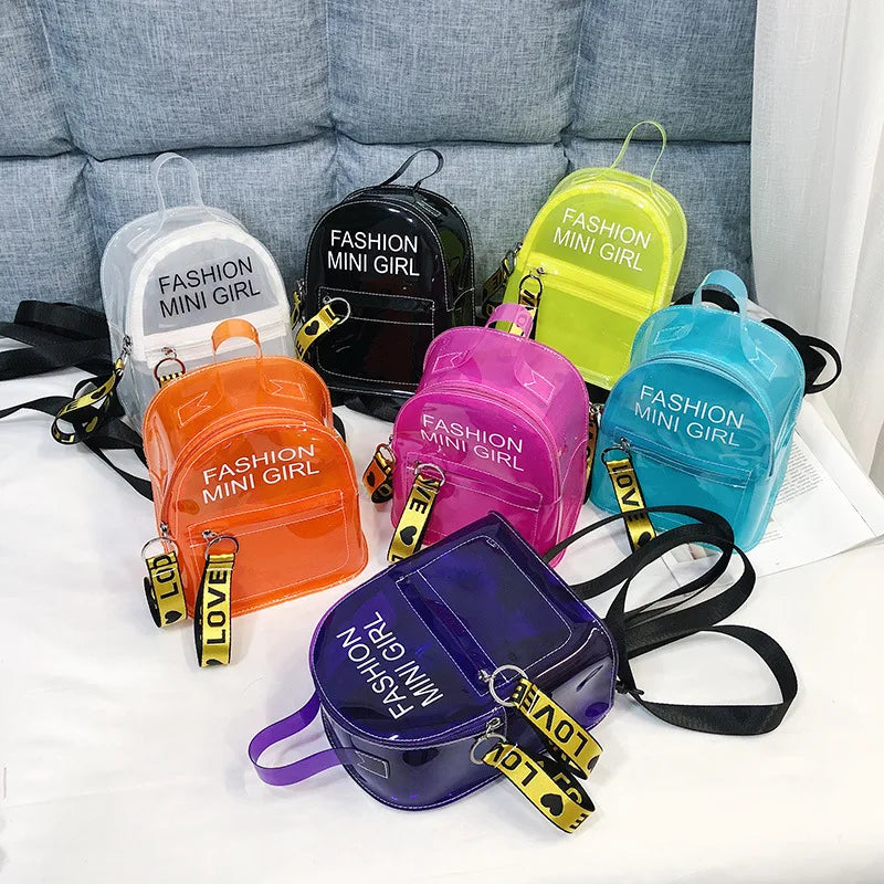 Mini Women's PVC Jelly Backpack Small Shoulder Bag