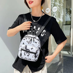 Mini PU Leather Women's Backpack Female Shoulder Bag Bagpack