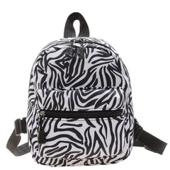 Small Animal Print Women's Backpack Nylon Teen Girls School Bag