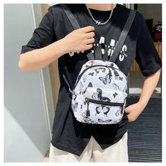 Animal Print Mini Women's Backpack Nylon Teen Girls School Bag
