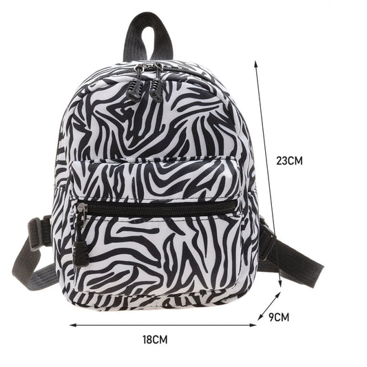 Printed Nylon Women's Mini Backpack School Bag for Girls