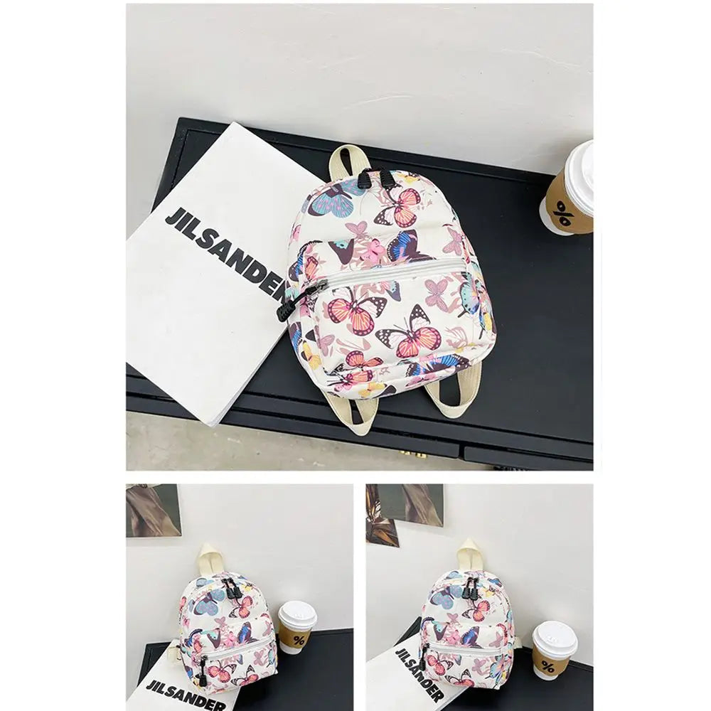 Animal Print Mini Women's Backpack Nylon Teen Girls School Bag