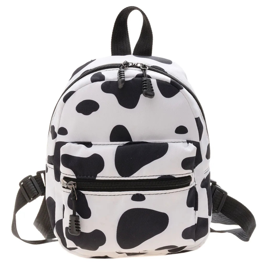 Small Animal Print Women's Backpack Nylon Teen Girls School Bag