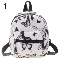 Animal Print Mini Women's Backpack Nylon Teen Girls School Bag
