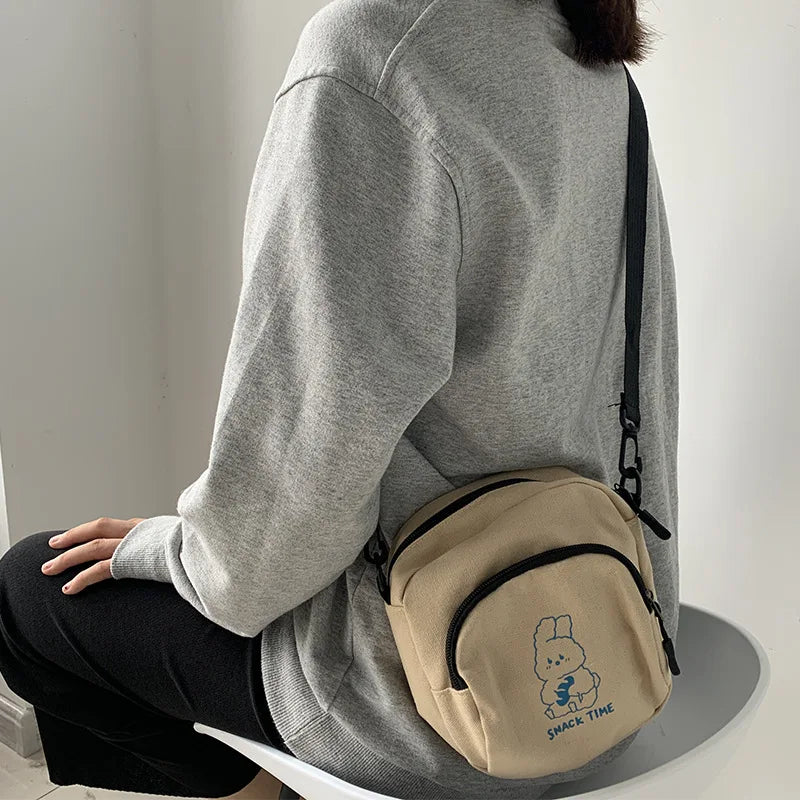 Mini Canvas Crossbody Bag Small Shoulder Purse Women Ladies Phone Sac A Main