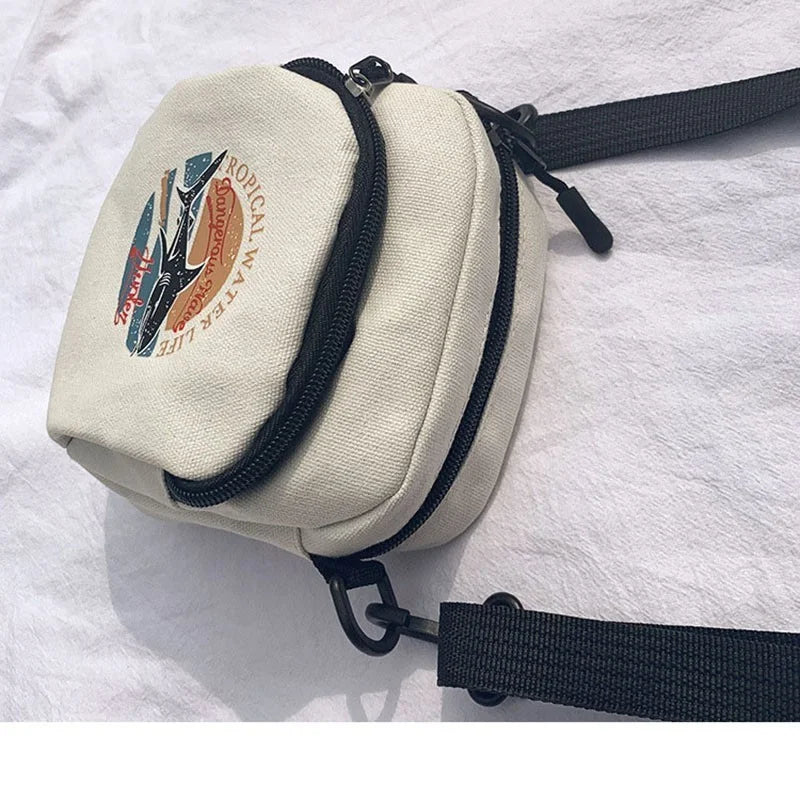 Canvas Crossbody Bag Small Shoulder Purse Phone Sac for Women