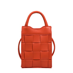 Mini Weave Phone Messenger Bag PU Leather Handbag Summer Shoulder Bag Lady Tote