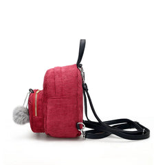 Velvet Mini Backpack for Girls School Bags Teen Knapsack