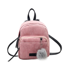 Velvet Mini Backpack for Girls School Bags Teen Knapsack