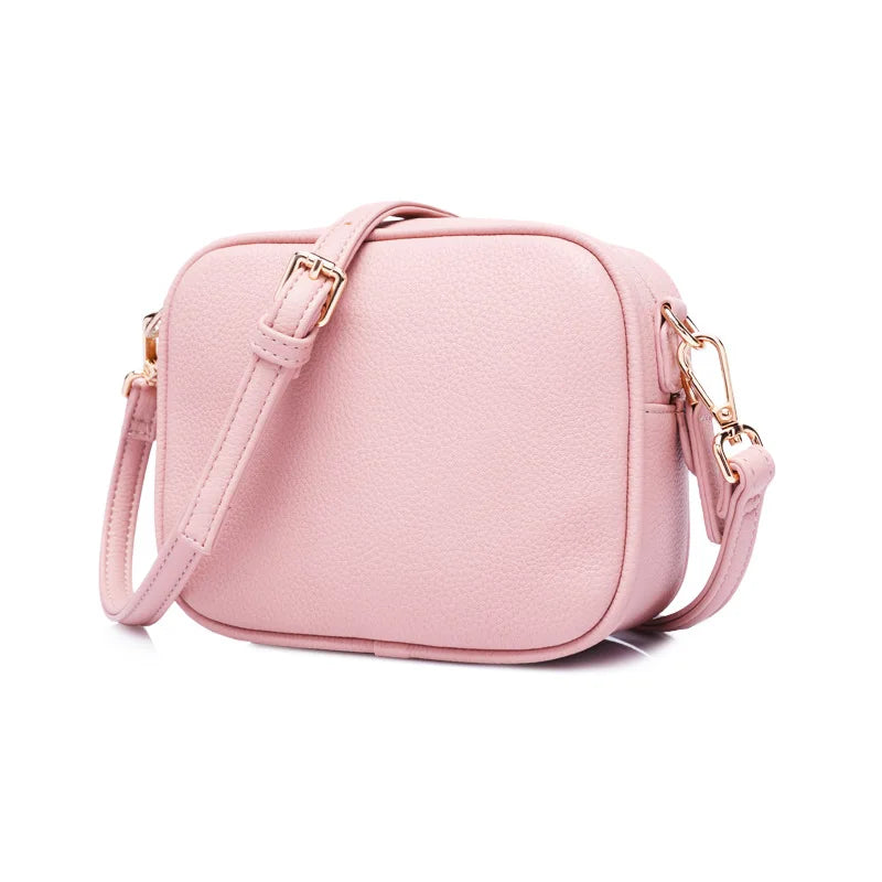 Mini Litchi Grain Flap Shoulder Bag for Women Small Square Bag