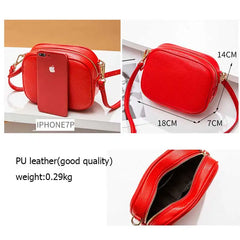 Mini Litchi Grain Flap Shoulder Bag for Women Small Square Bag