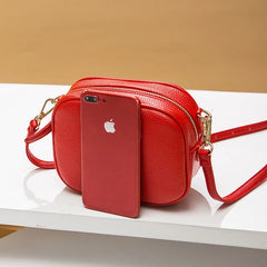 Mini Litchi Grain Flap Shoulder Bag for Women Small Square Bag