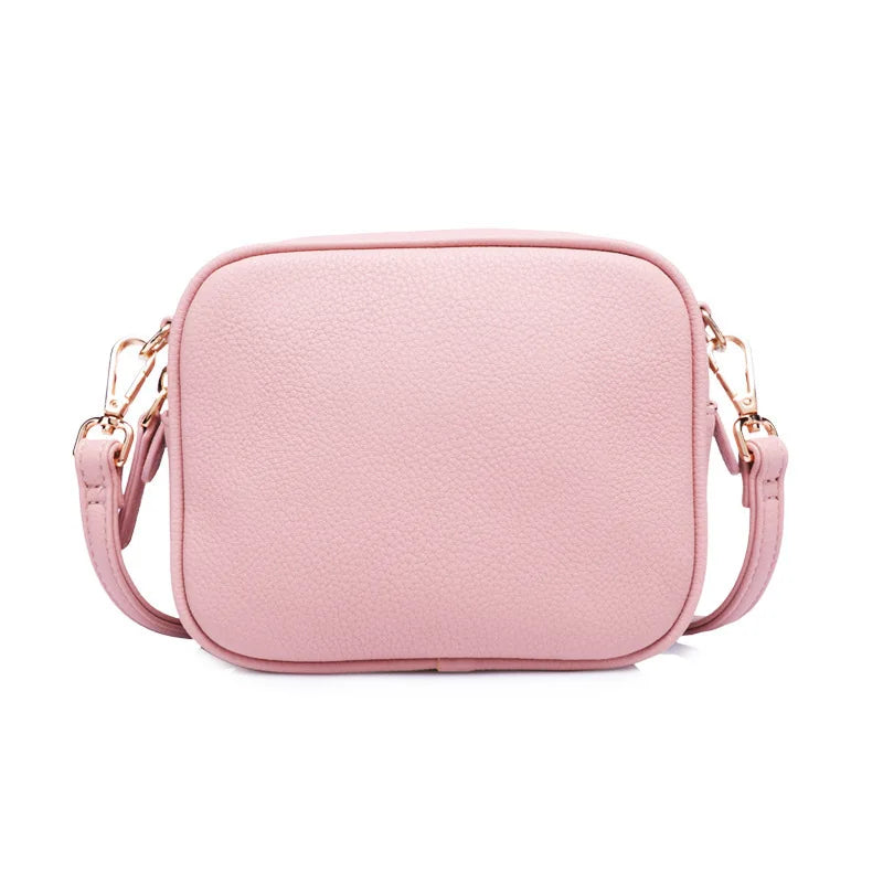 Mini Litchi Grain Flap Shoulder Bag for Women Small Square Bag