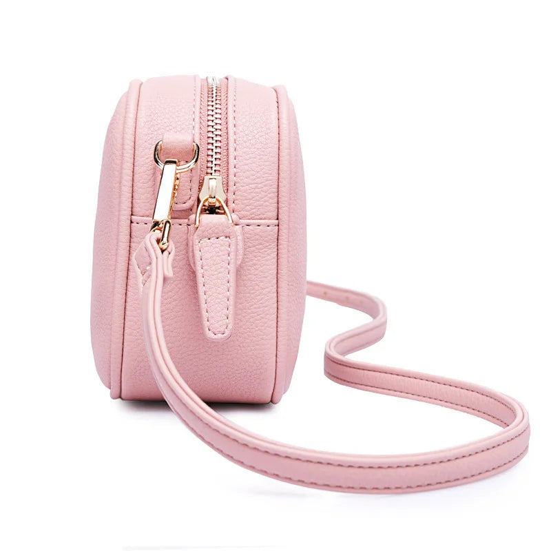 Mini Litchi Grain Flap Shoulder Bag for Women Small Square Bag