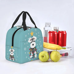 Schnauzer Christmas Tree Insulated Lunch Bags Women Animal Dog Lunch Container
