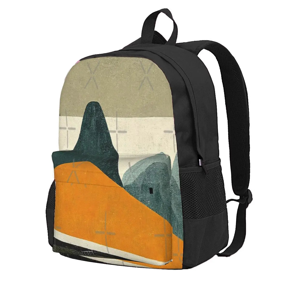 Simple Mountain Backpack for Men & Women, Zipper School Bags for Girls