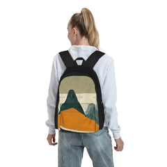 Simple Mountain Backpack for Men & Women, Zipper School Bags for Girls