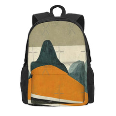 Simple Mountain Backpack for Men & Women, Zipper School Bags for Girls