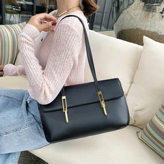 Minimalism PU Leather Shoulder Bag Top-Handle Tote Office Bag