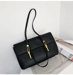 Minimalism PU Leather Shoulder Bag Top-Handle Tote Office Bag