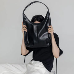 Minimalist Shoulder Bags Women PU Leather Handbags Retro OL All-match