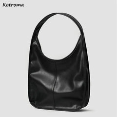 Minimalist Shoulder Bags Women PU Leather Handbags Retro OL All-match