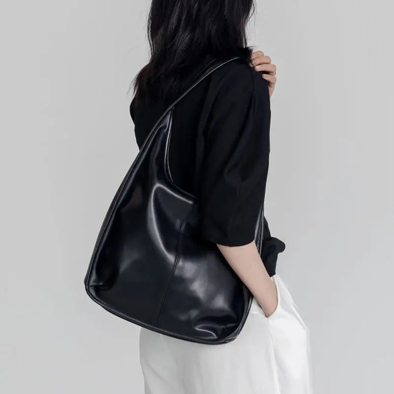 Minimalist Shoulder Bags Women PU Leather Handbags Retro OL All-match