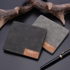 Minimalist Men's Short Wallet Retro Youth Ultra-thin Dollar Bill Wallet