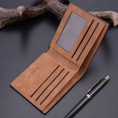 Minimalist Men's Short Wallet Retro Youth Ultra-thin Dollar Bill Wallet