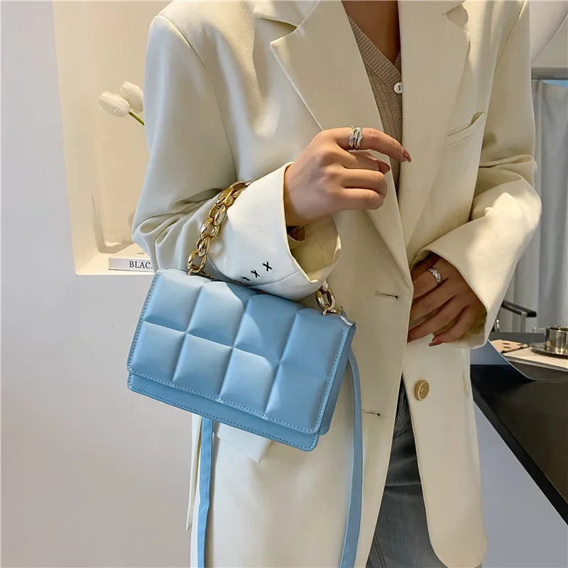 Quilted Flap Square Bag for Women Crossbody Bags Female Shoulder Handbags