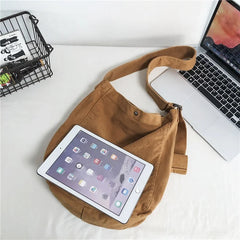 Minimalist Cotton Shoulder Bag Unisex Crossbody Bag